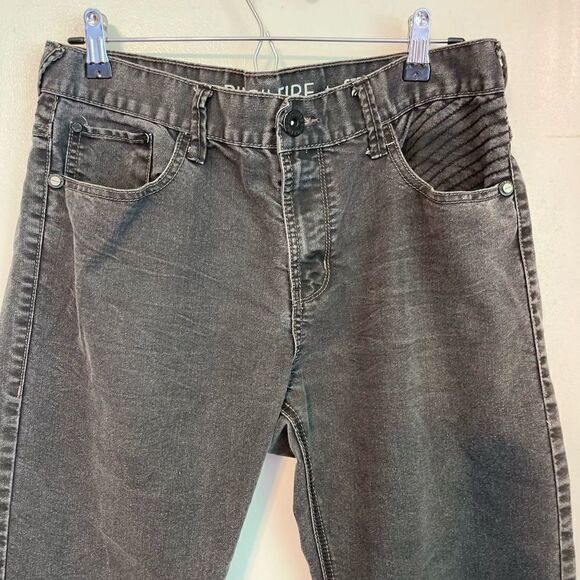 RING OF FIRE Straight Leg Cotton Blend Zipper Pockets Black Jeans.Size 34 X 30 - Picture 7 of 9